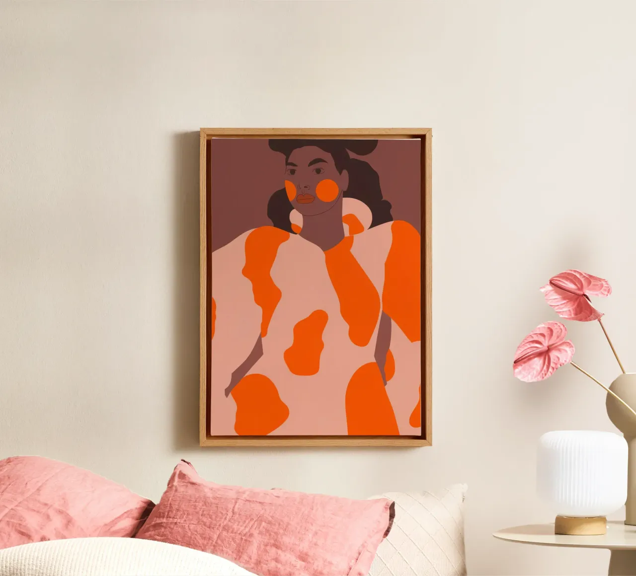 Hut mit Kuh-Muster Leinwand von Emery Kate
