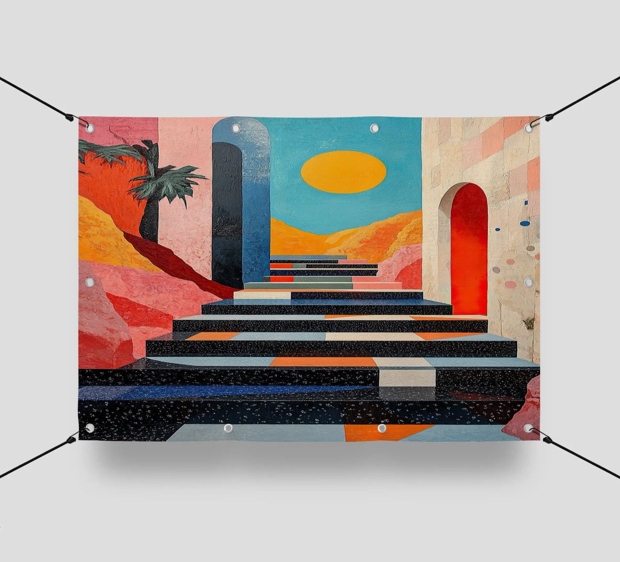 Surrealismo Architettura Design Geometria telo in pvc da Nikis Art Studio