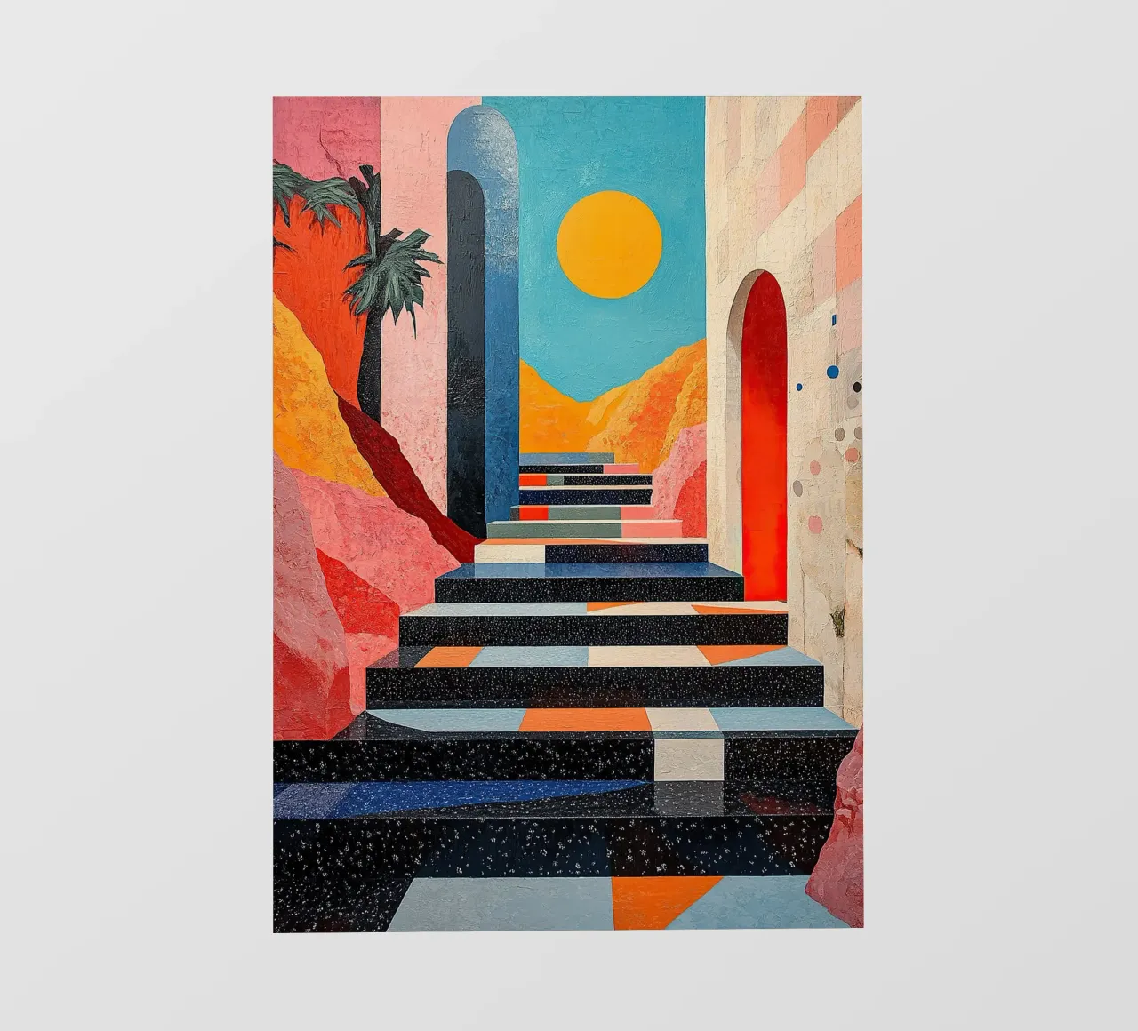 Surrealismus Architektur Design Geometrie PVC Plane von Nikis Art Studio