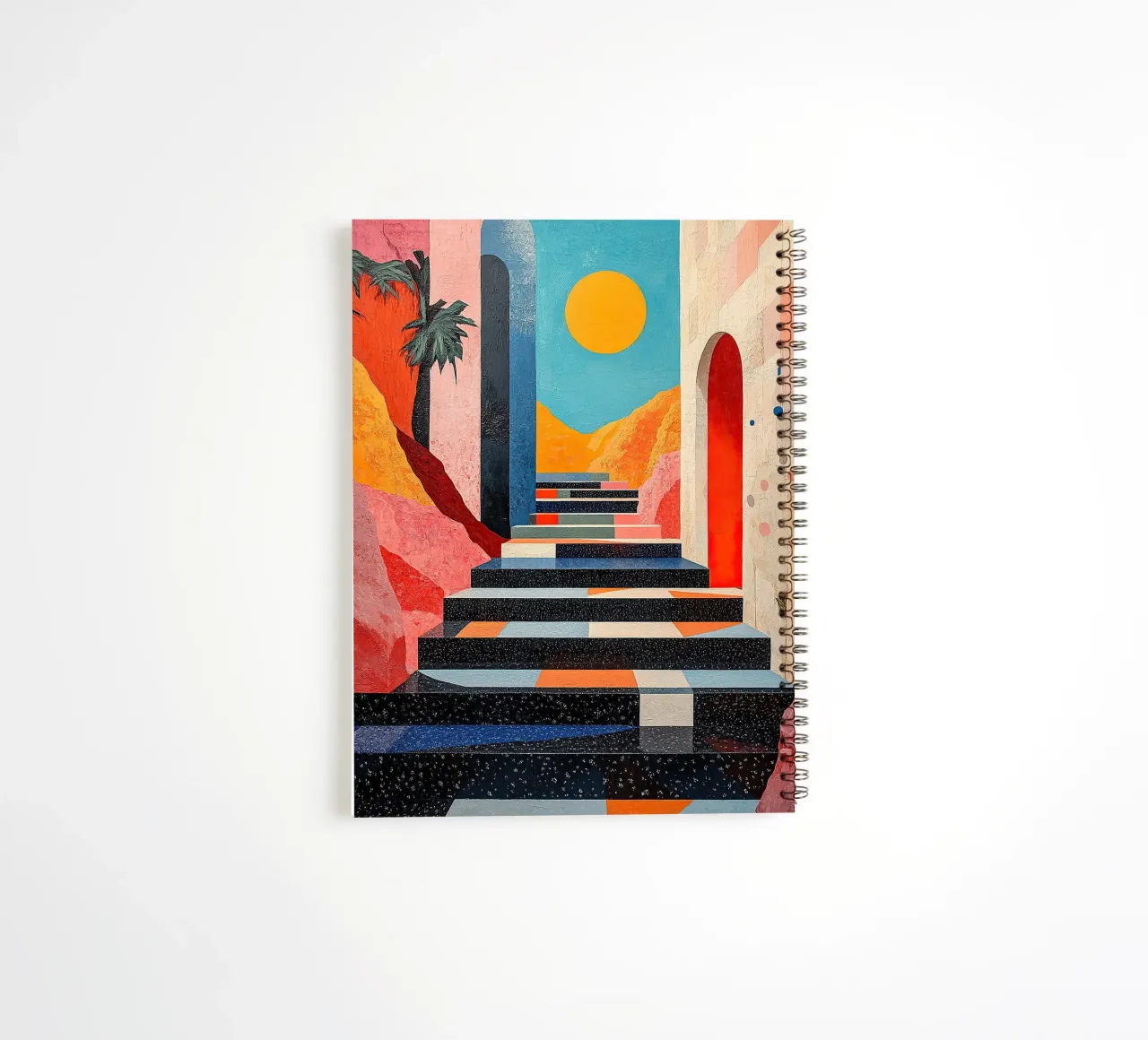 Surrealism Architecture Design Geometry spiral notebook by Nikis Art Studio