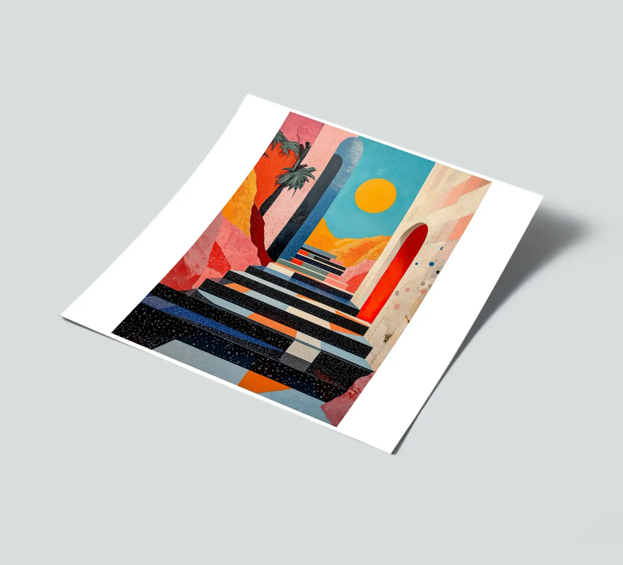 Surrealism Architecture Design Geometry sticker sheet by Nikis Art Studio