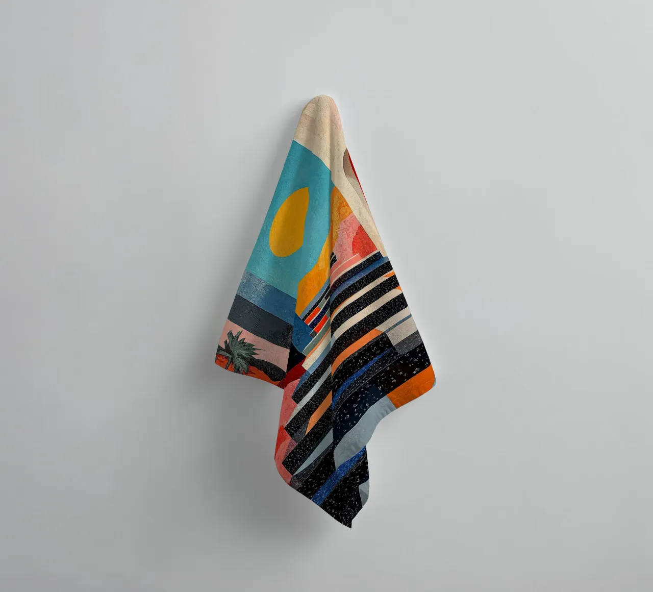 Surrealism Architecture Design Geometry towel by Nikis Art Studio