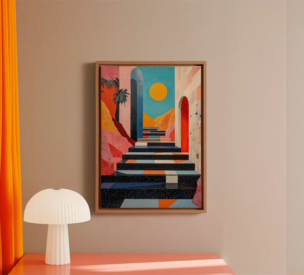 Surrealism Architecture Design Geometry canvas by Nikis Art Studio