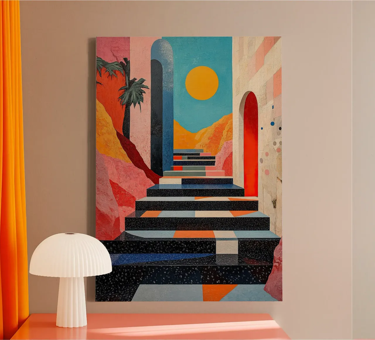 Surrealism Architecture Design Geometry canvas by Nikis Art Studio