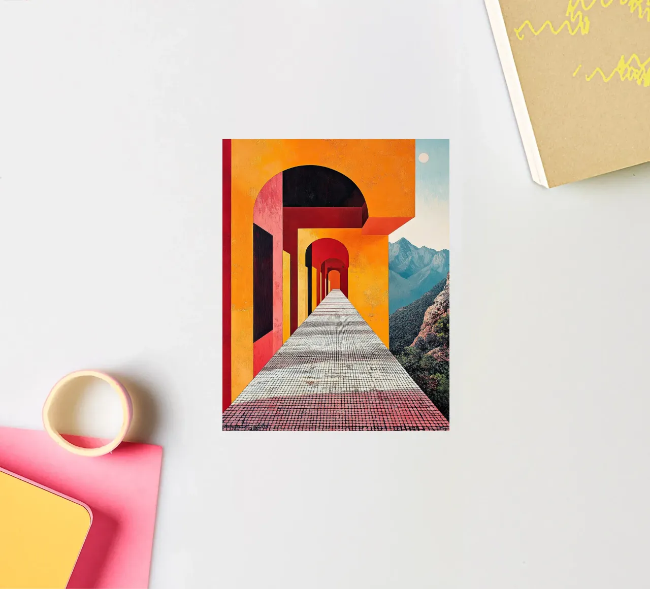 Surrealism Architecture Design Geometry sticker by Nikis Art Studio