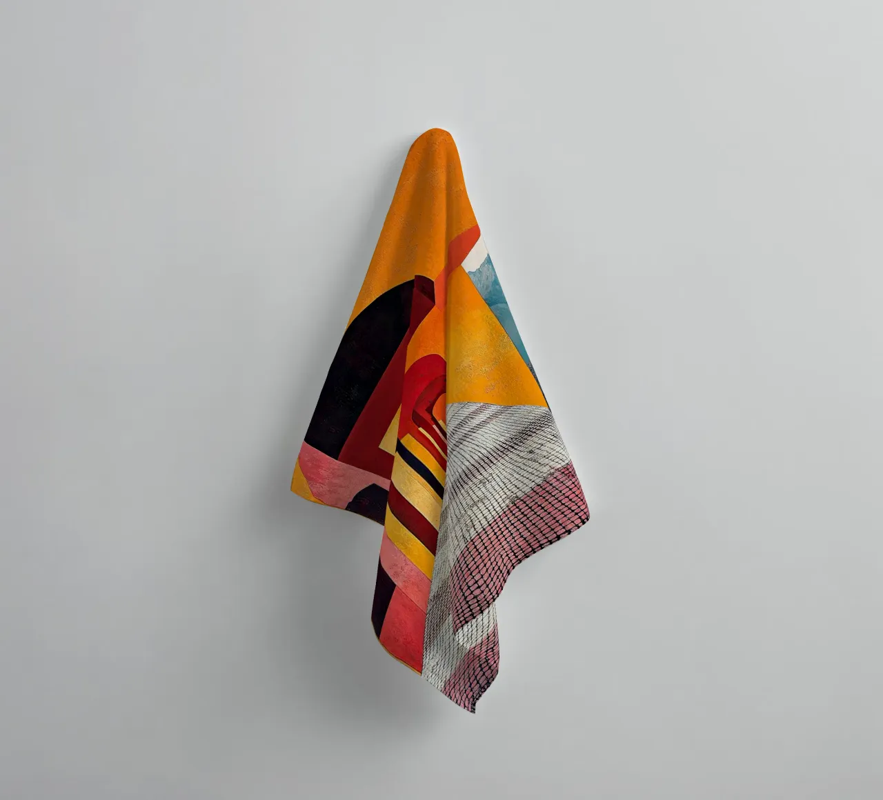 Surrealism Architecture Design Geometry towel by Nikis Art Studio