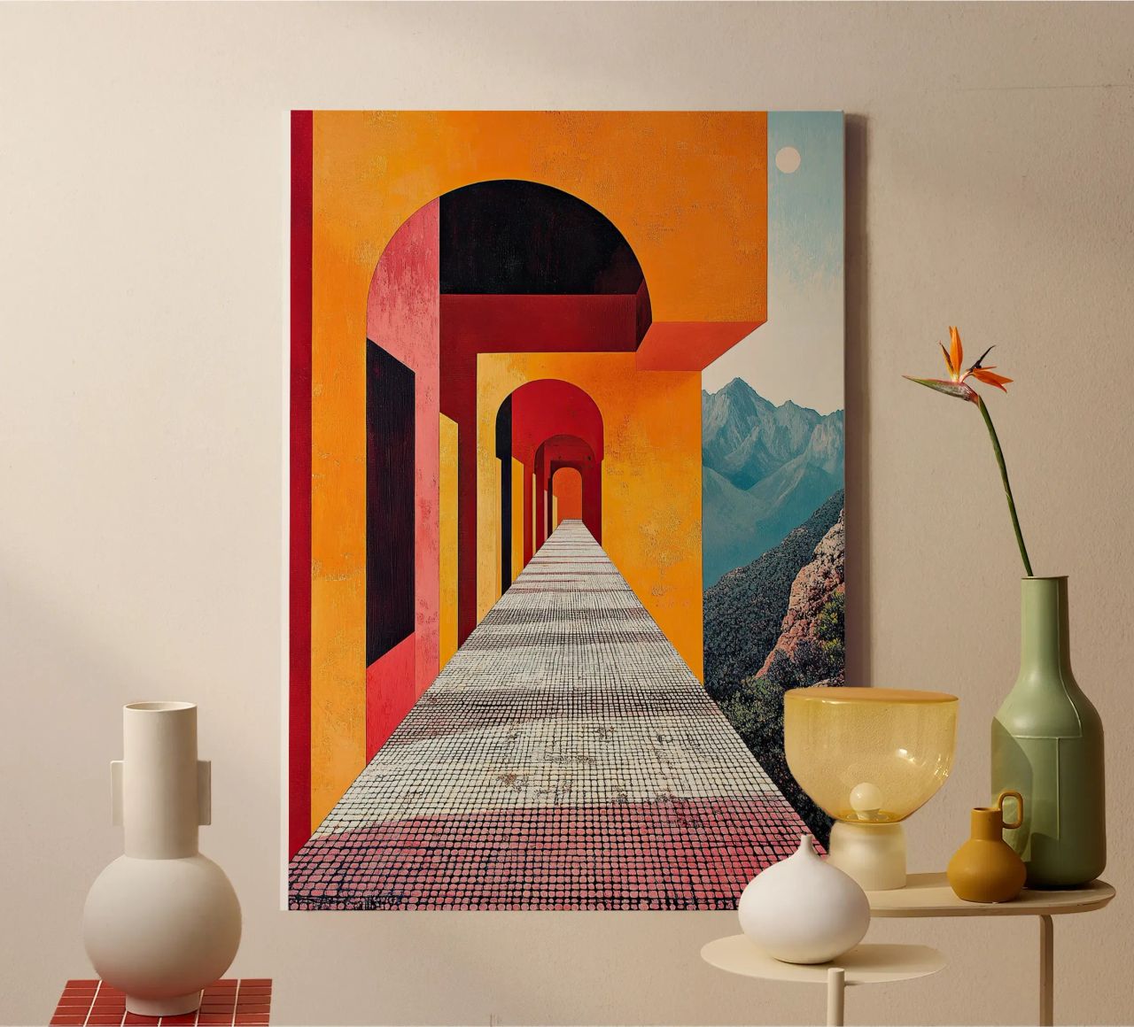 Surrealism Architecture Design Geometry canvas by Nikis Art Studio