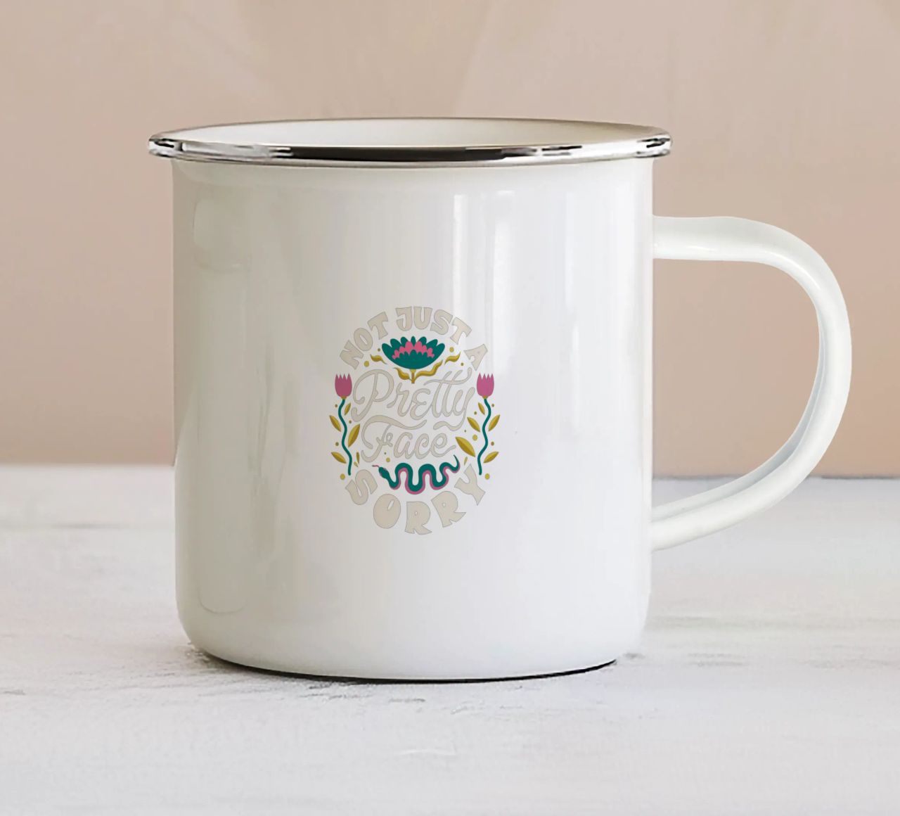 un bel viso tazza in smalto da 🥝 KIWI STORE