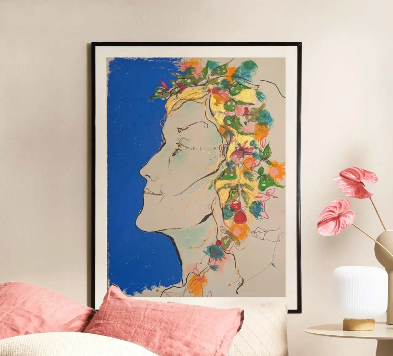 Femme bleue hahnemühle by Bénédicte Berthod