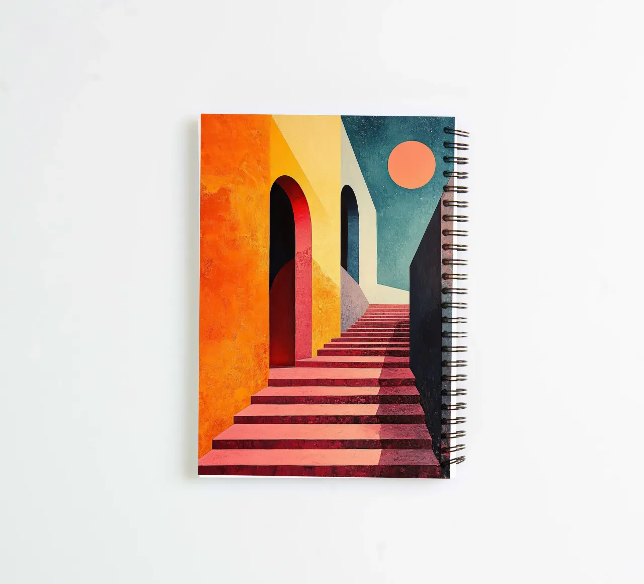 Surrealism Architecture Design Geometry spiral notebook by Nikis Art Studio