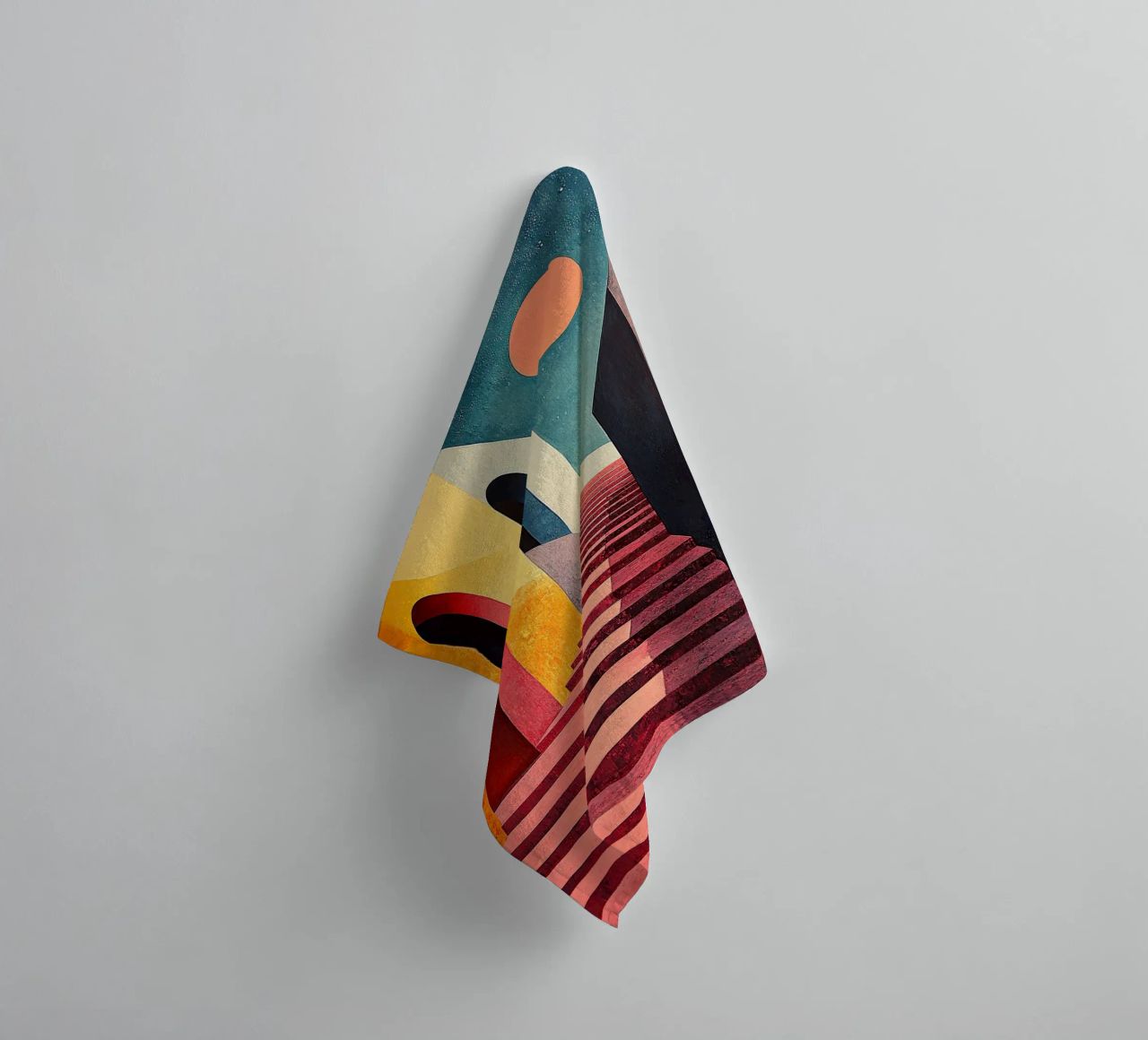 Surrealismus Architektur Design Geometrie Handtuch von Nikis Art Studio