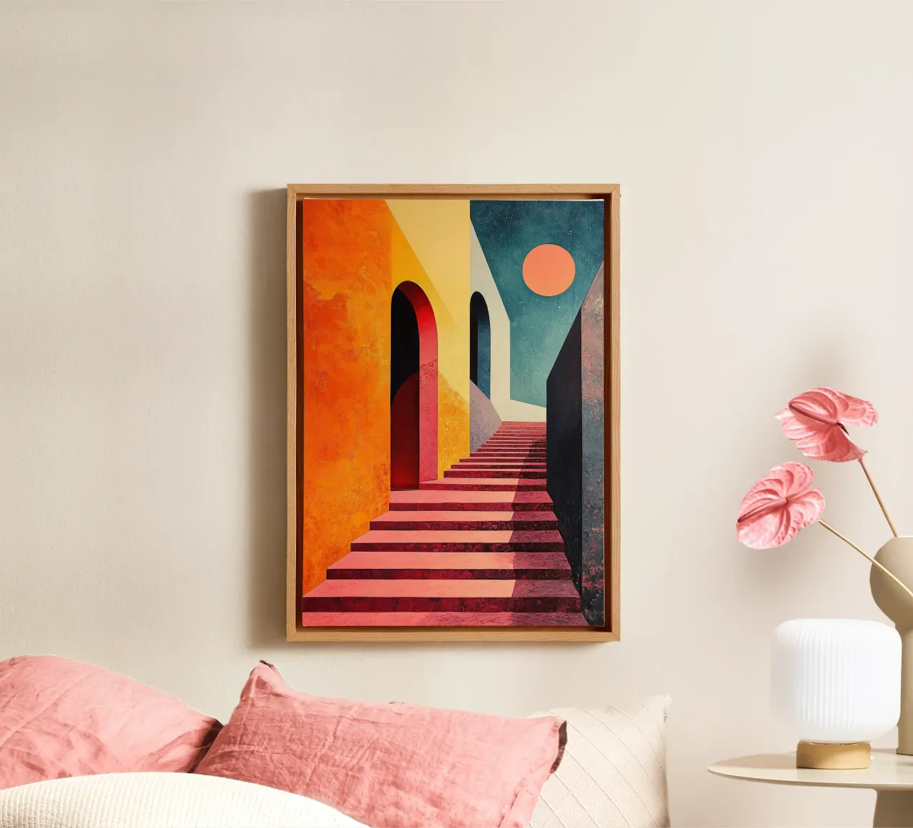 Surrealism Architecture Design Geometry canvas by Nikis Art Studio