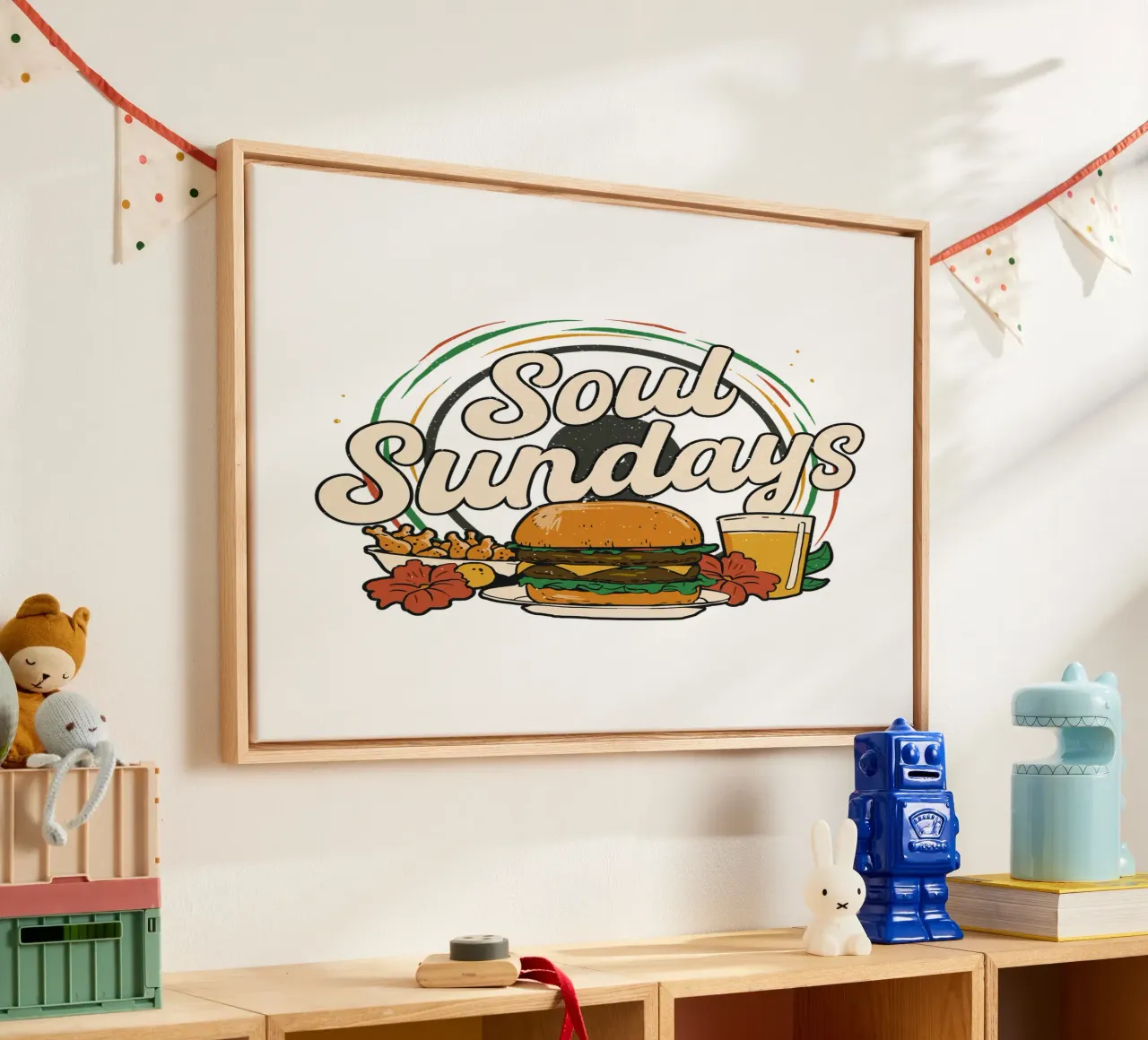 Hamburger delle domeniche dell'anima tela con Cornice a cassetta da 🥝 KIWI STORE