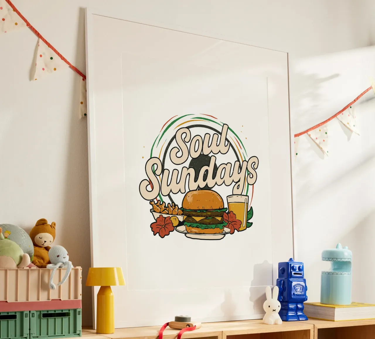Hamburger delle domeniche dell'anima poster con telaio in plastica da 🥝 KIWI STORE