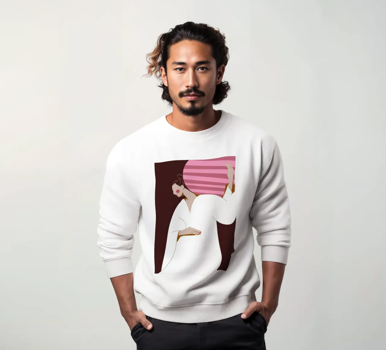 White Robe Pose sweatshirt by Emery Kate