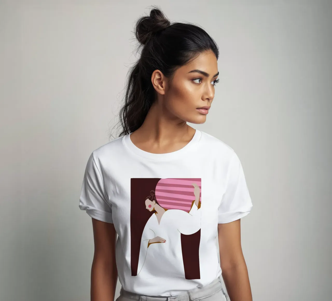 White Robe Pose t-shirt by Emery Kate