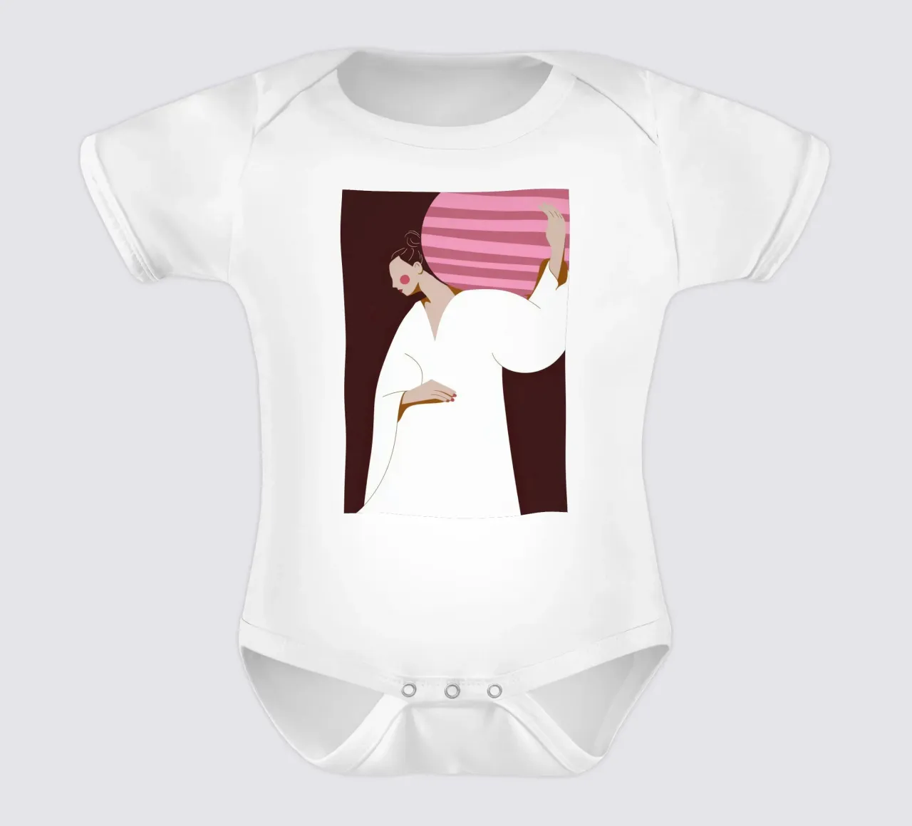 Pose des weißen Gewandes Kurzarm Babybody von Emery Kate