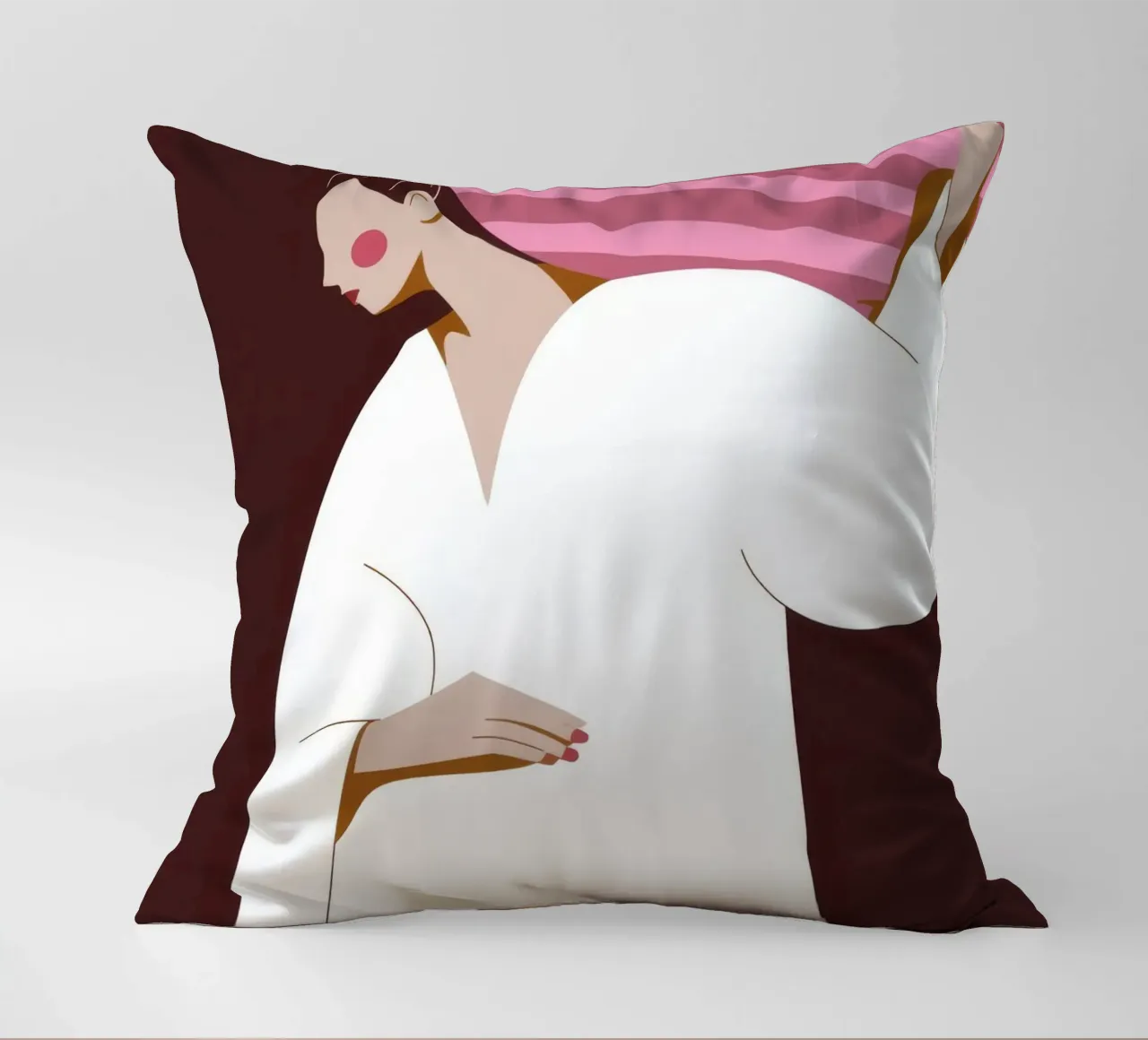 White Robe Pose decorative cushion by Emery Kate
