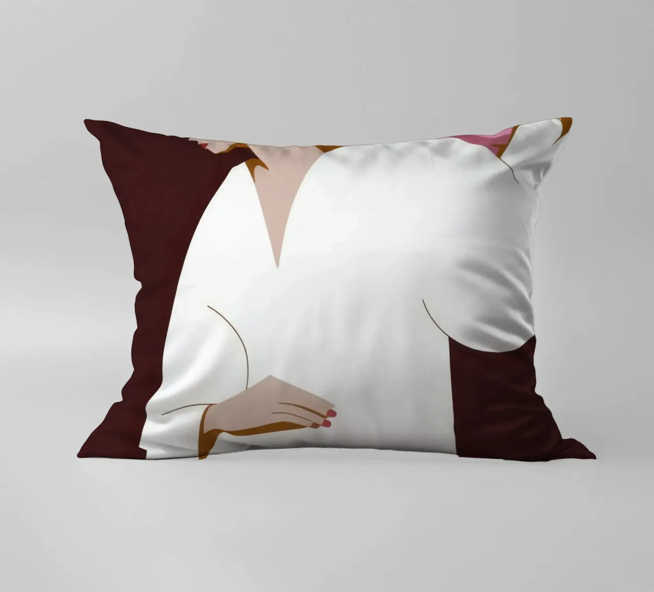 White Robe Pose decorative cushion by Emery Kate