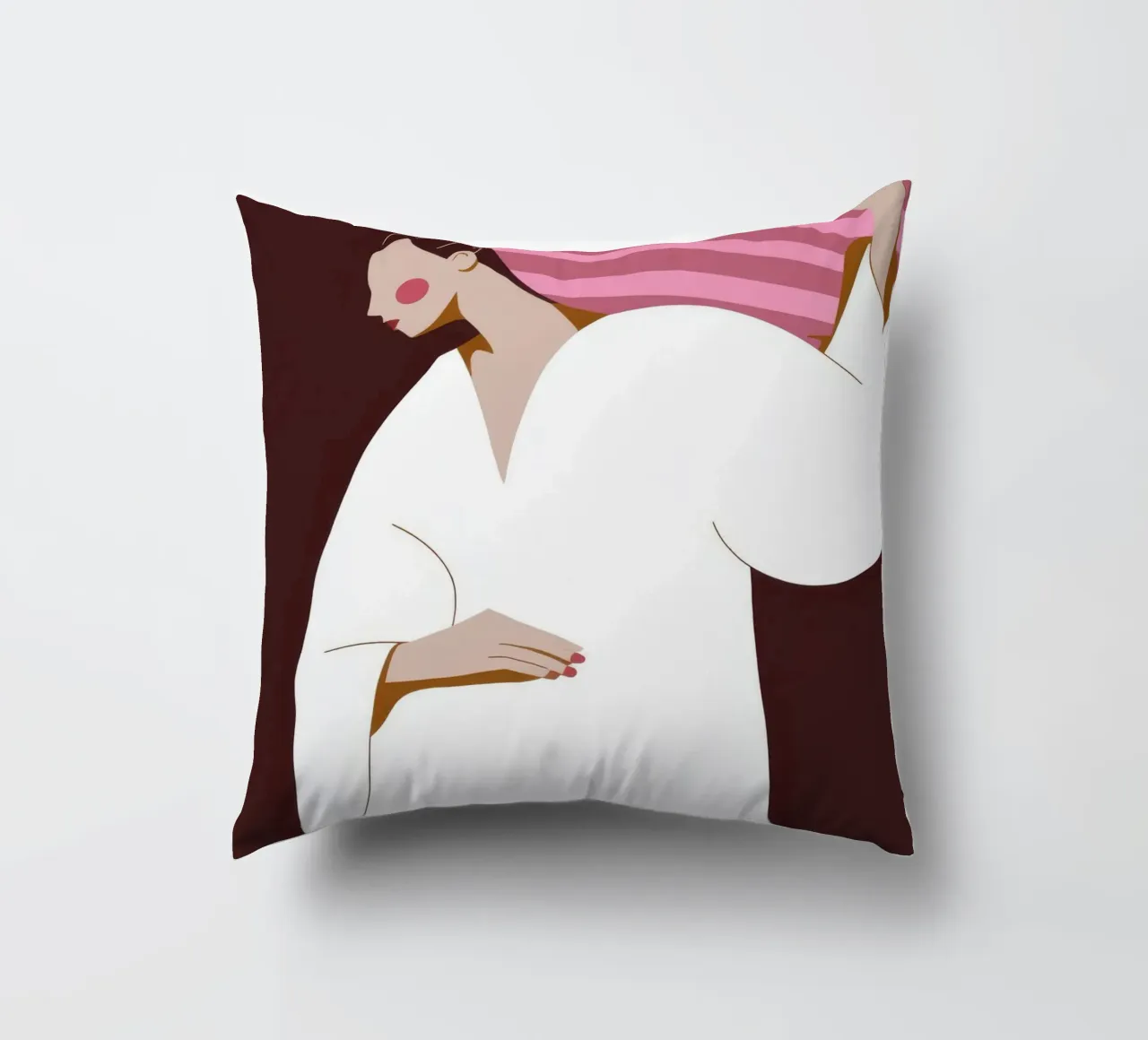 White Robe Pose decorative cushion by Emery Kate
