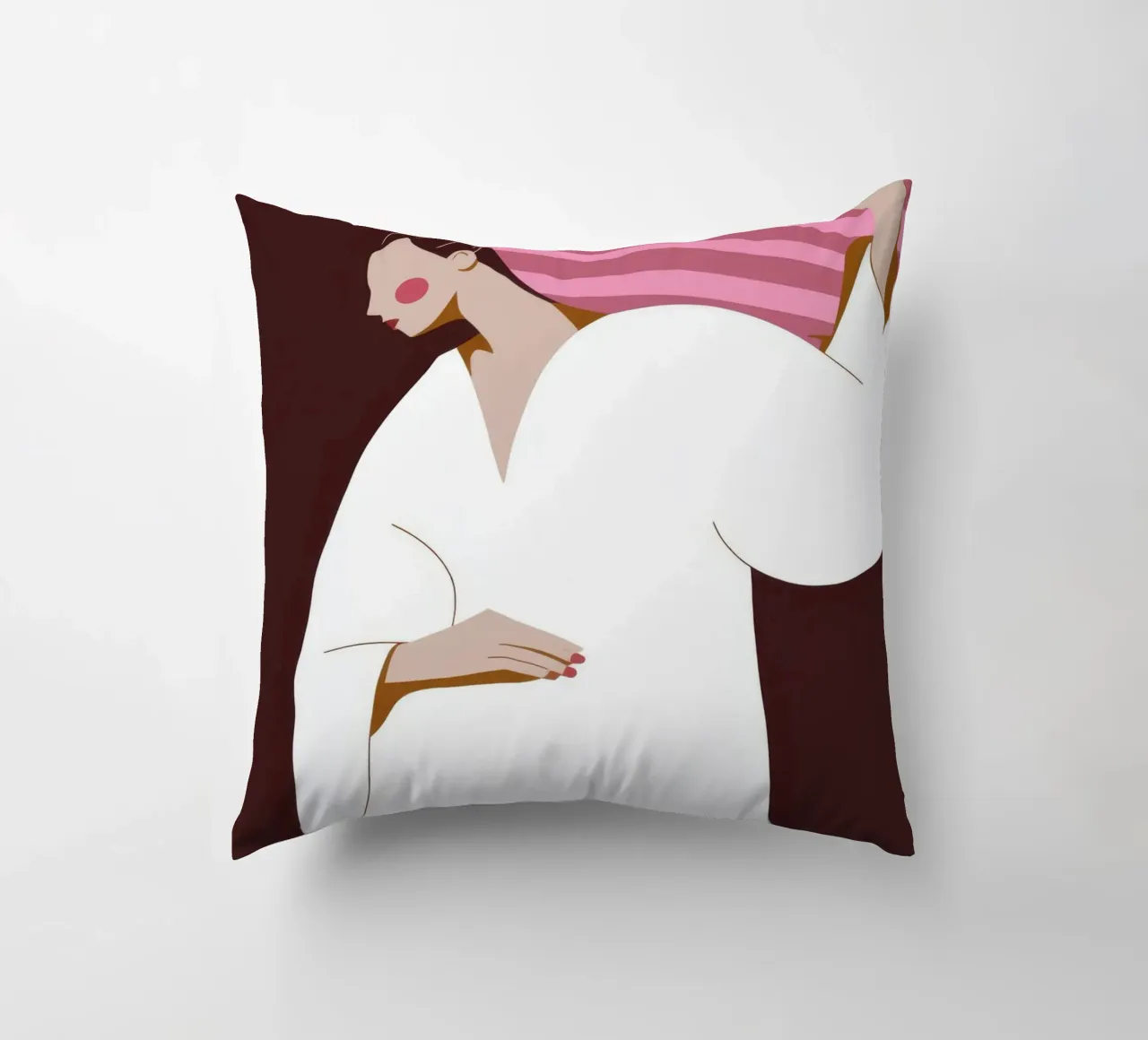 White Robe Pose decorative cushion by Emery Kate