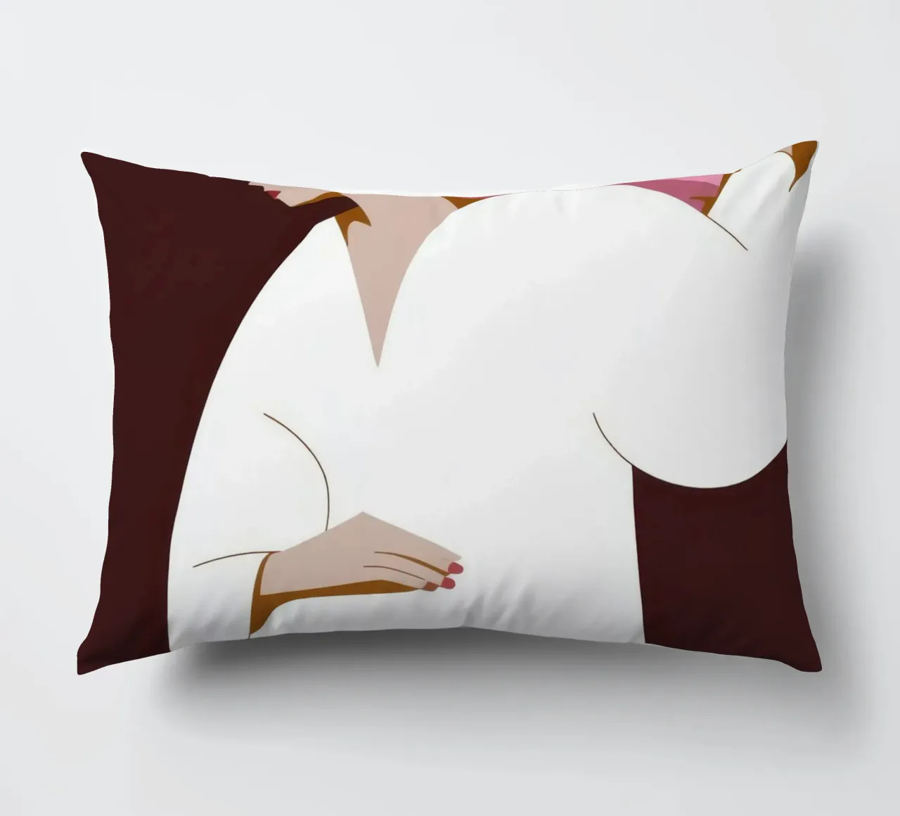 White Robe Pose decorative cushion by Emery Kate