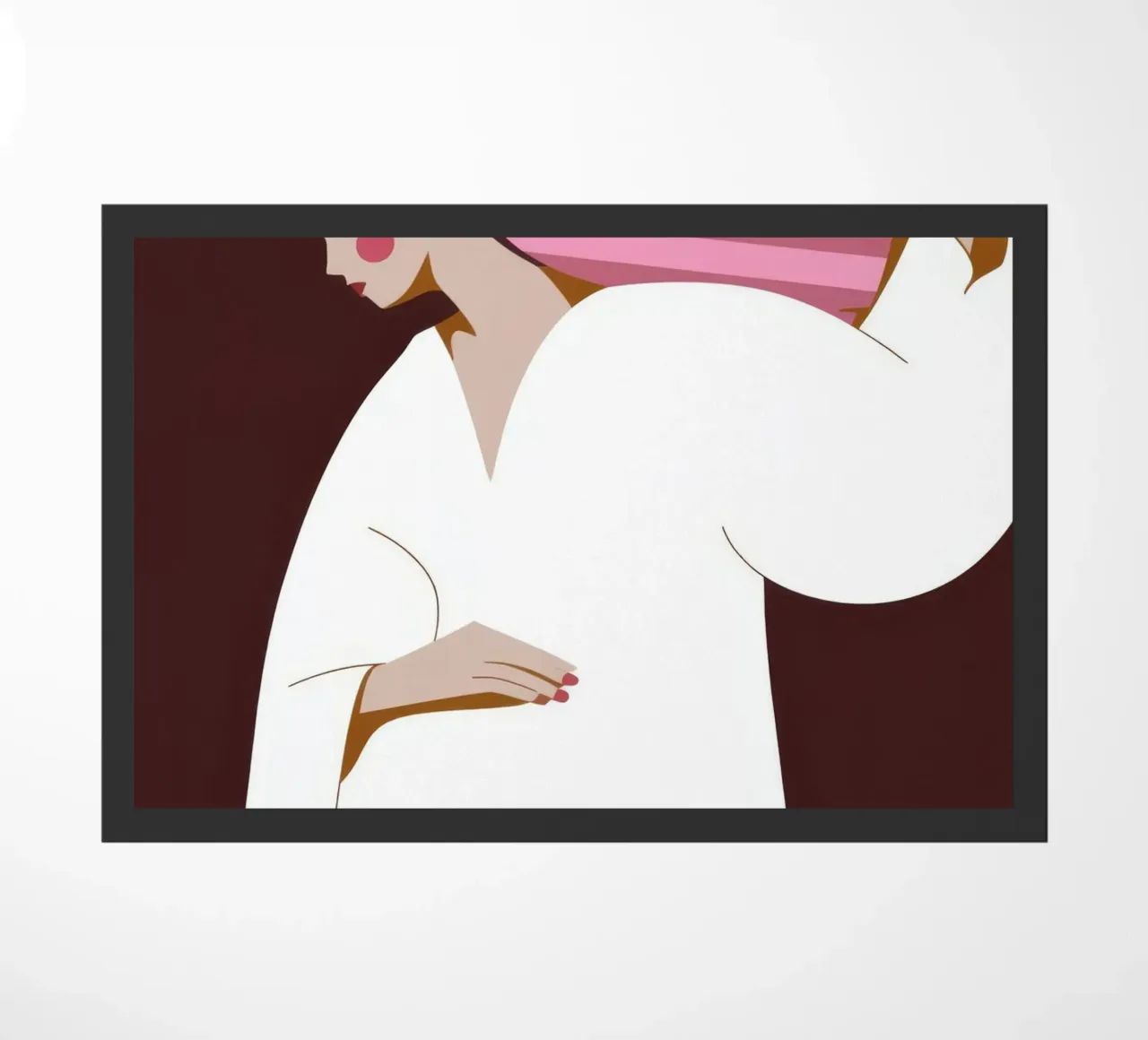 Pose de la robe blanche paillasson de Emery Kate