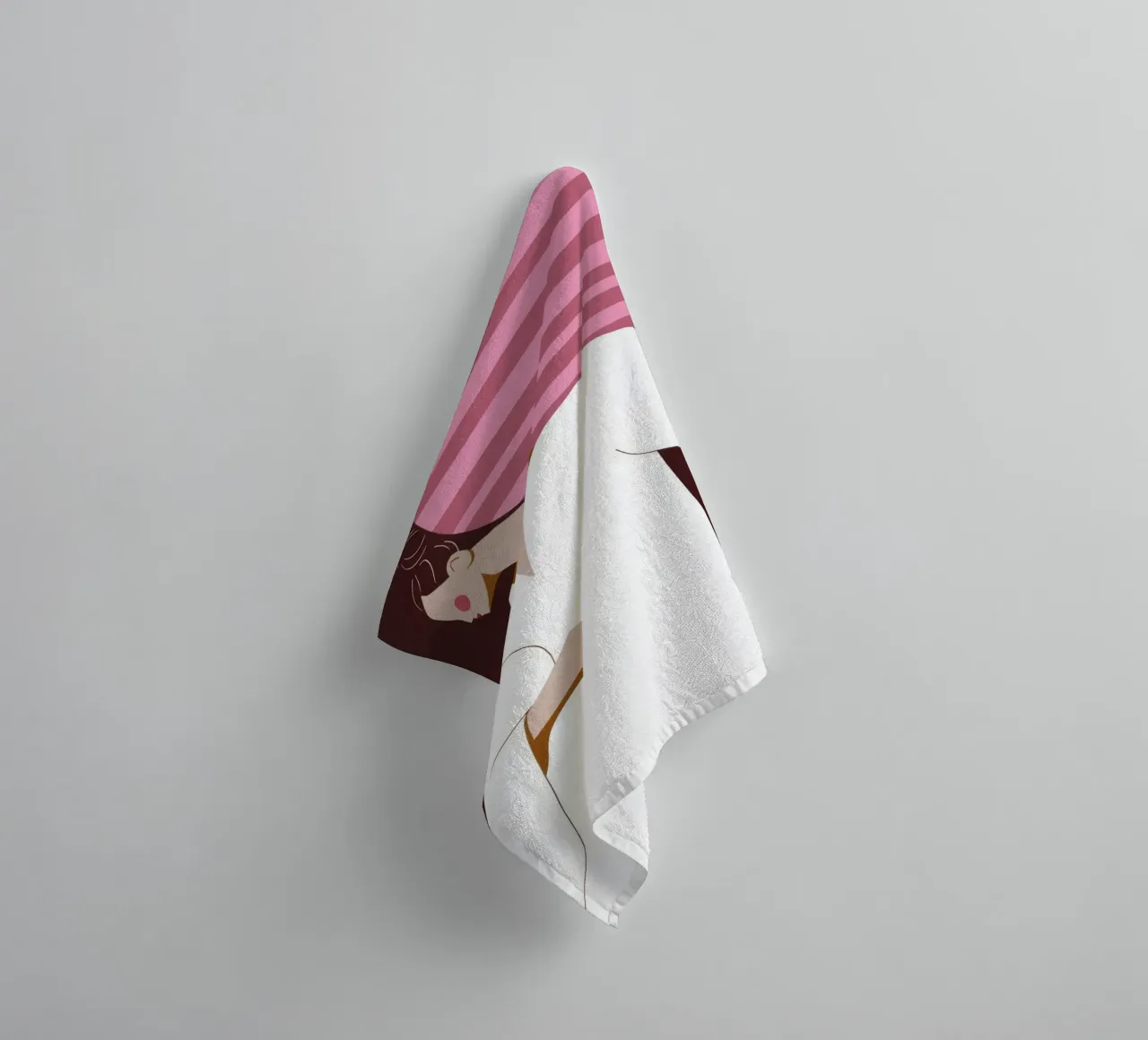 White Robe Pose towel by Emery Kate