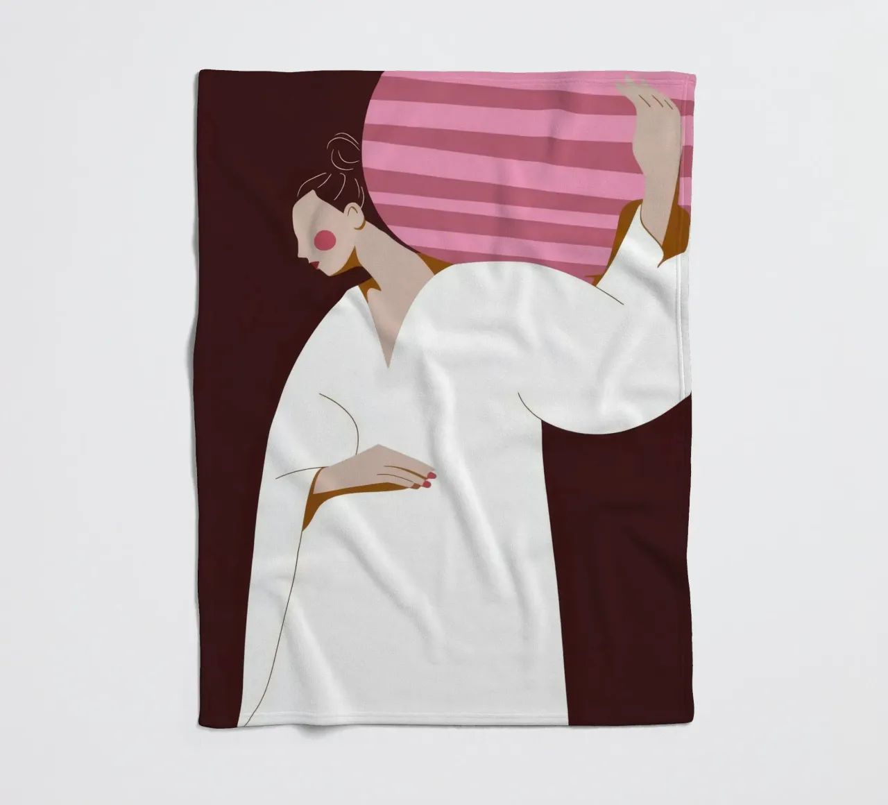 White Robe Pose fleece blanket by Emery Kate