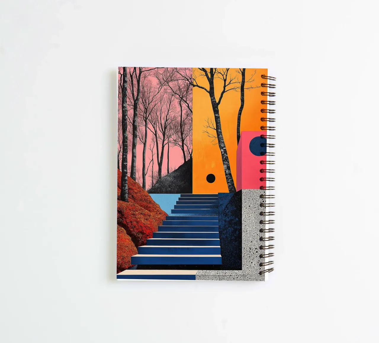 Surrealism Architecture Design Geometry spiral notebook by Nikis Art Studio