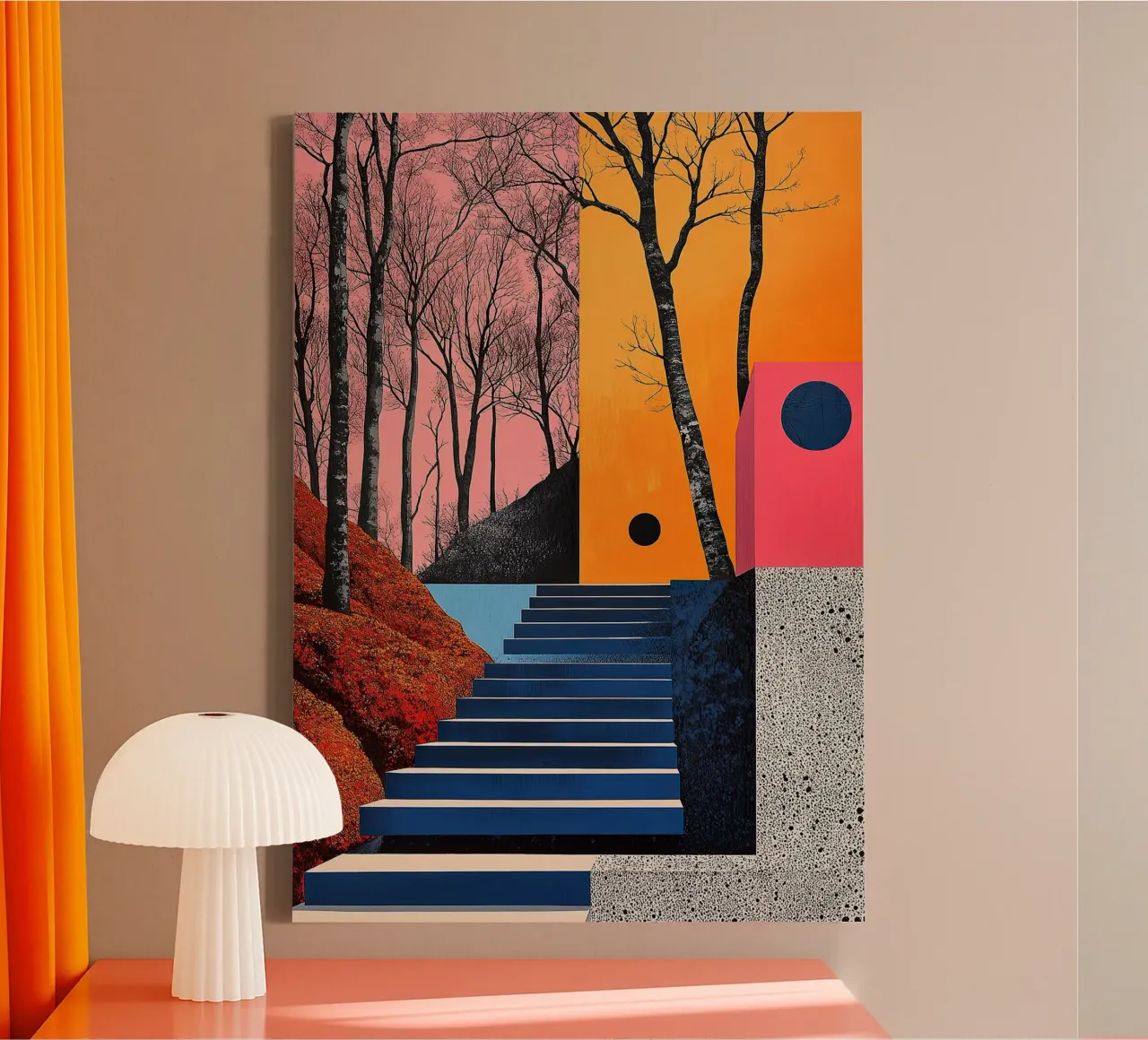 Surrealism Architecture Design Geometry canvas by Nikis Art Studio