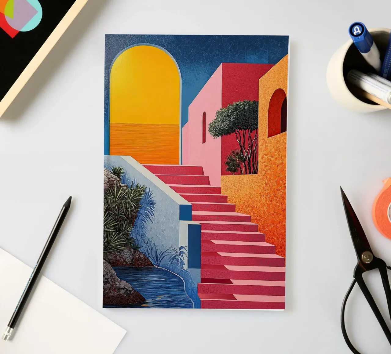 Surrealism Architecture Design Geometry notebook by Nikis Art Studio