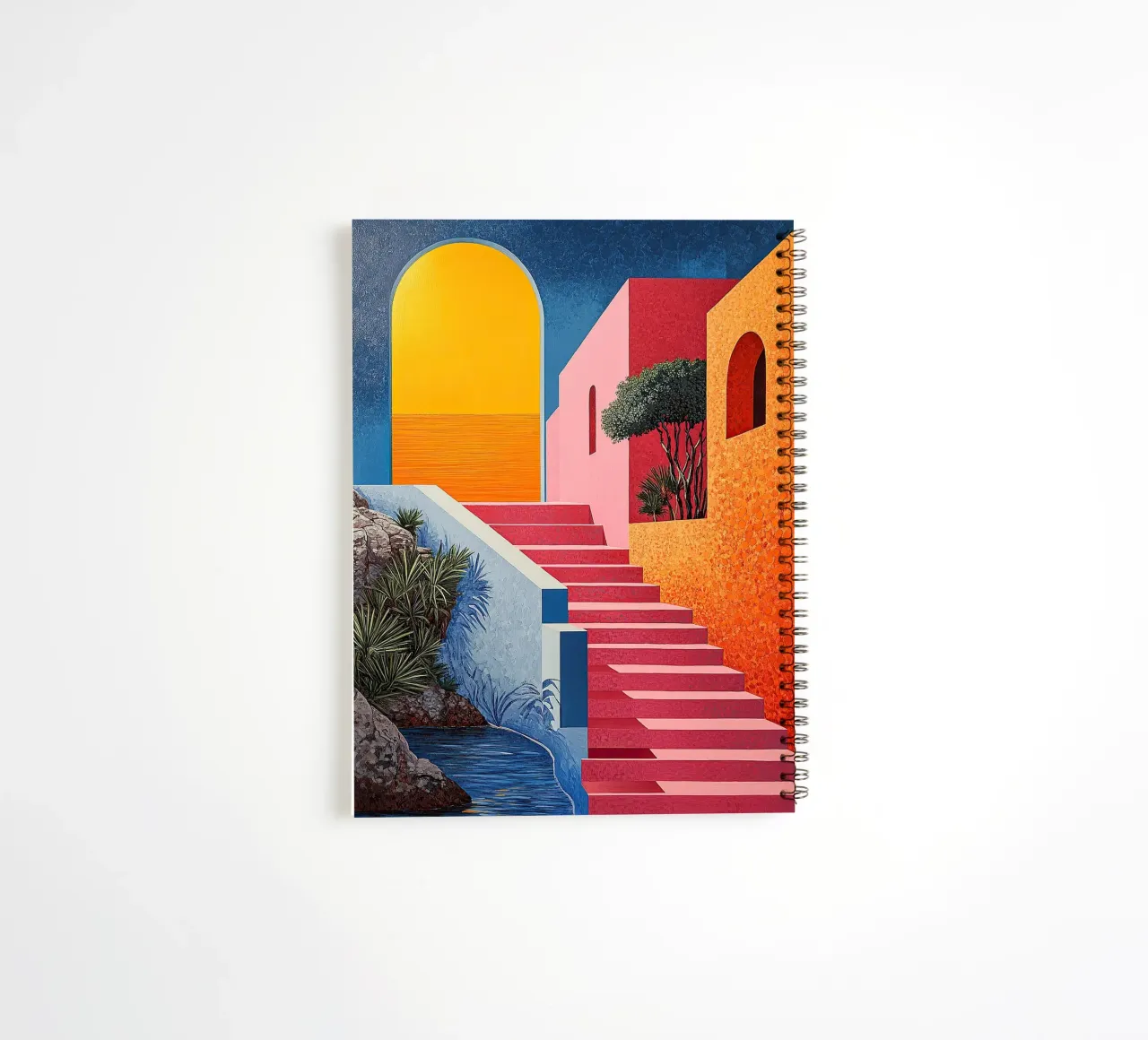 Surrealism Architecture Design Geometry spiral notebook by Nikis Art Studio