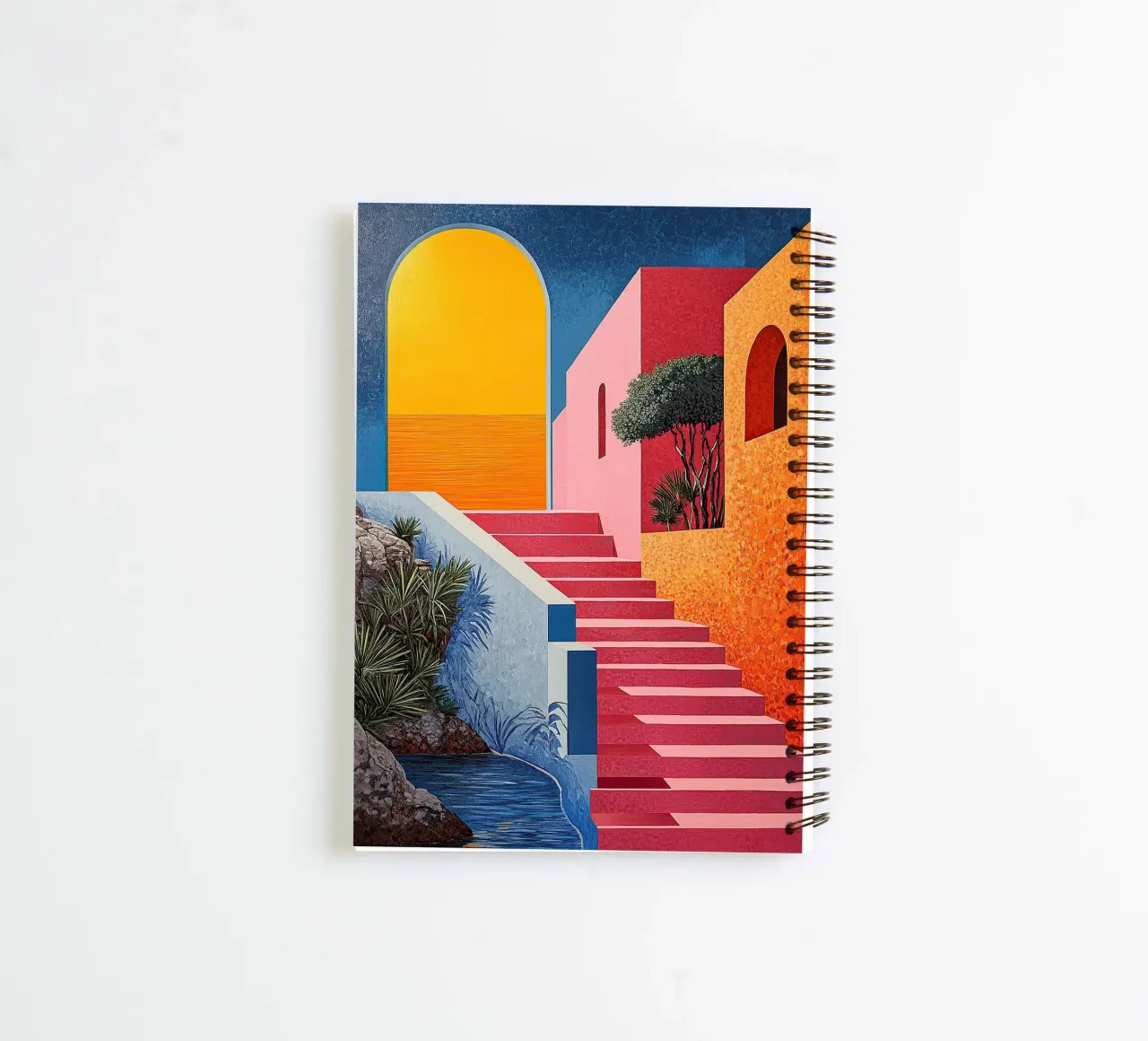 Surrealism Architecture Design Geometry spiral notebook by Nikis Art Studio