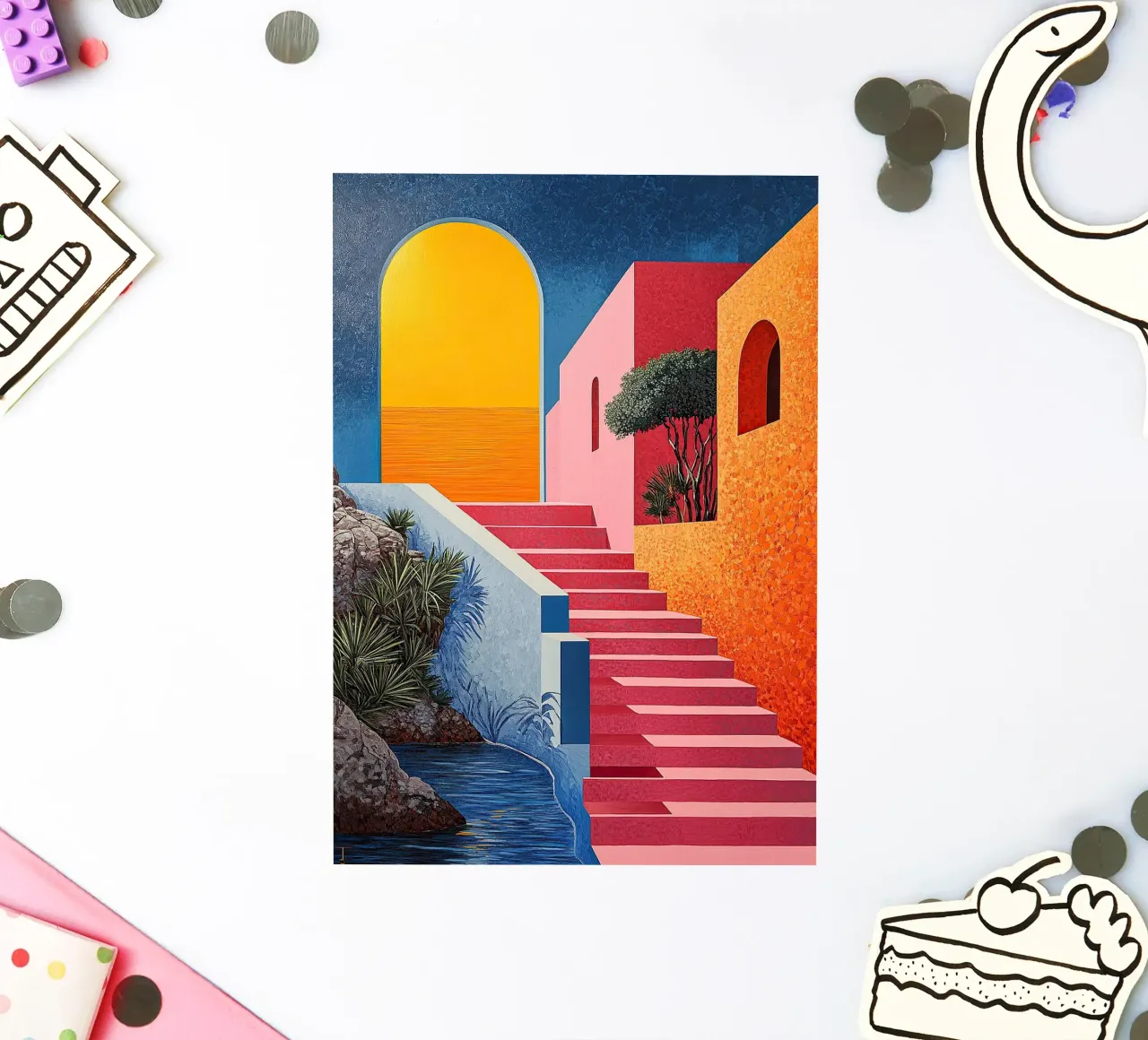 Surrealism Architecture Design Geometry sticker by Nikis Art Studio