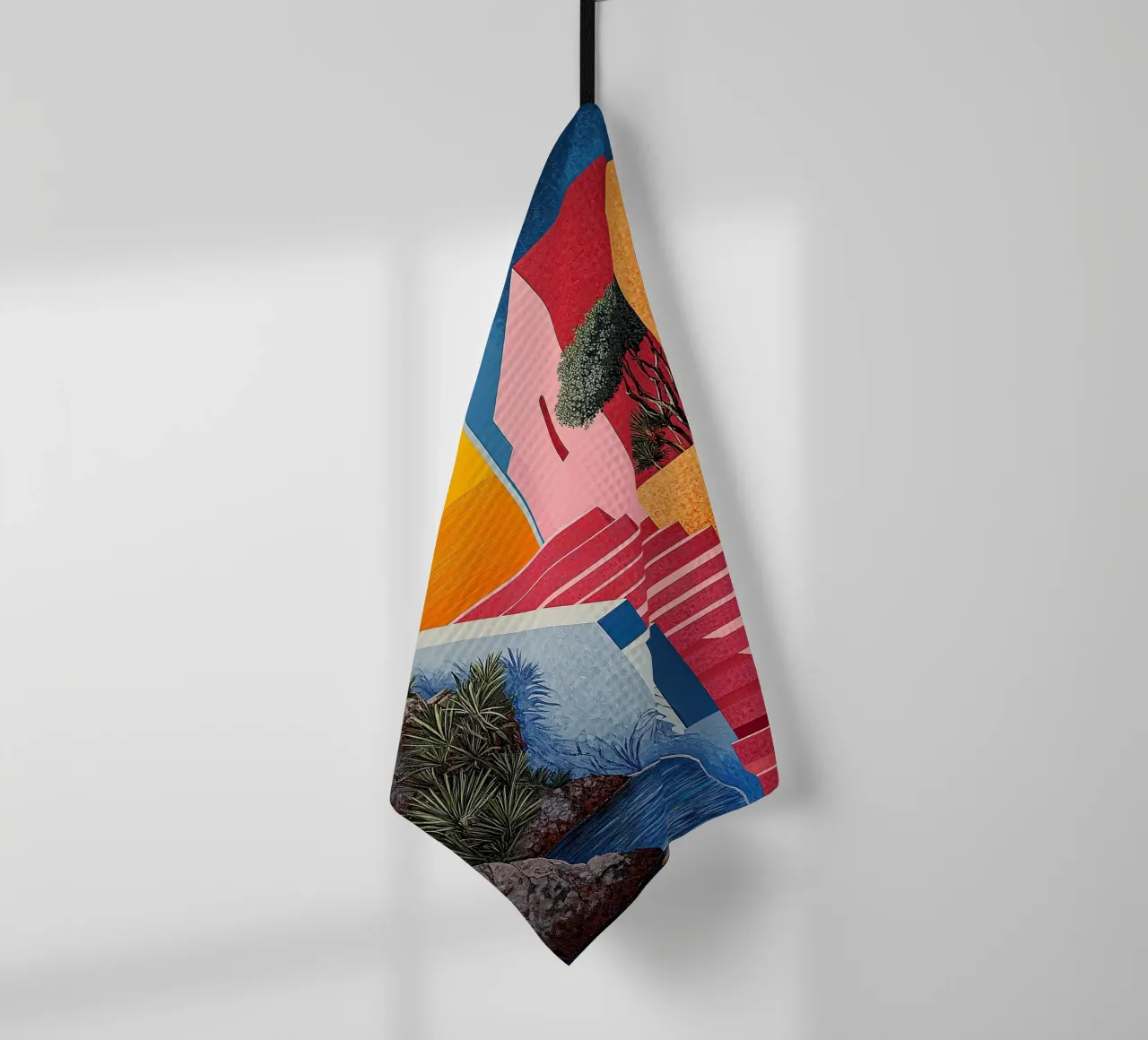 Surrealismus Architektur Design Geometrie Geschirrtuch von Nikis Art Studio