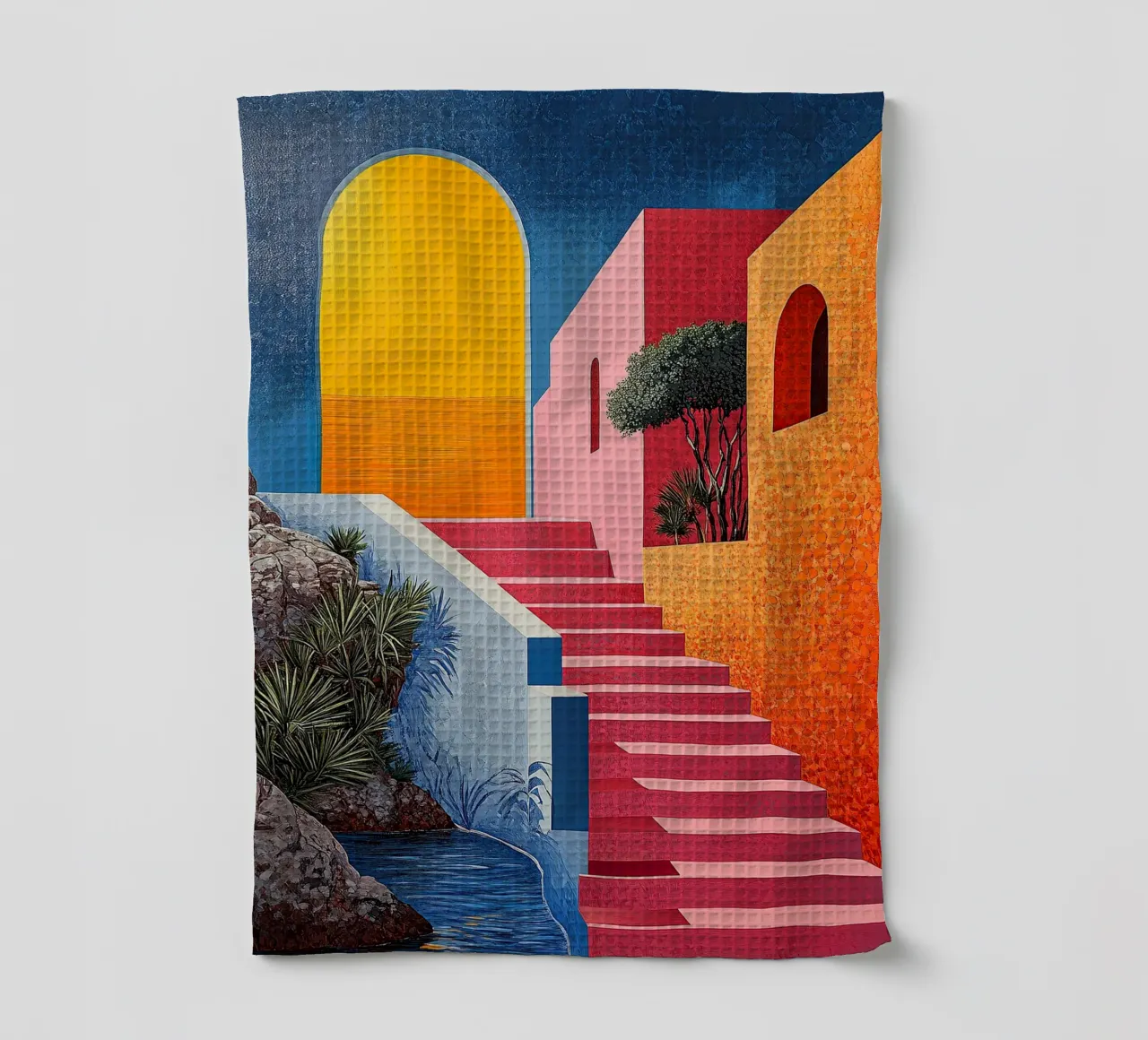 Surréalisme Architecture Design Géométrie torchon de Nikis Art Studio