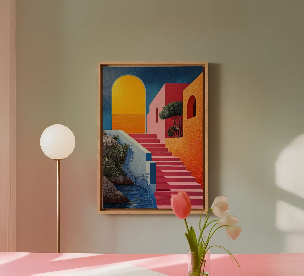 Surrealism Architecture Design Geometry canvas by Nikis Art Studio