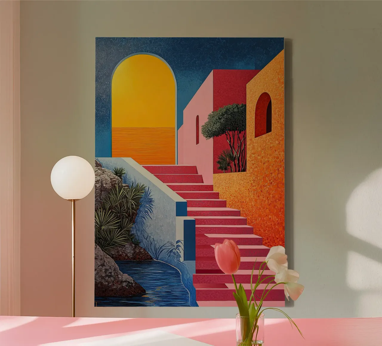 Surrealism Architecture Design Geometry canvas by Nikis Art Studio