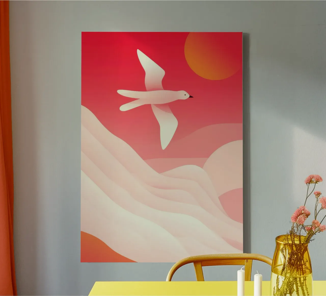 Bird in Sky canvas with Floater frame by Emery Kate