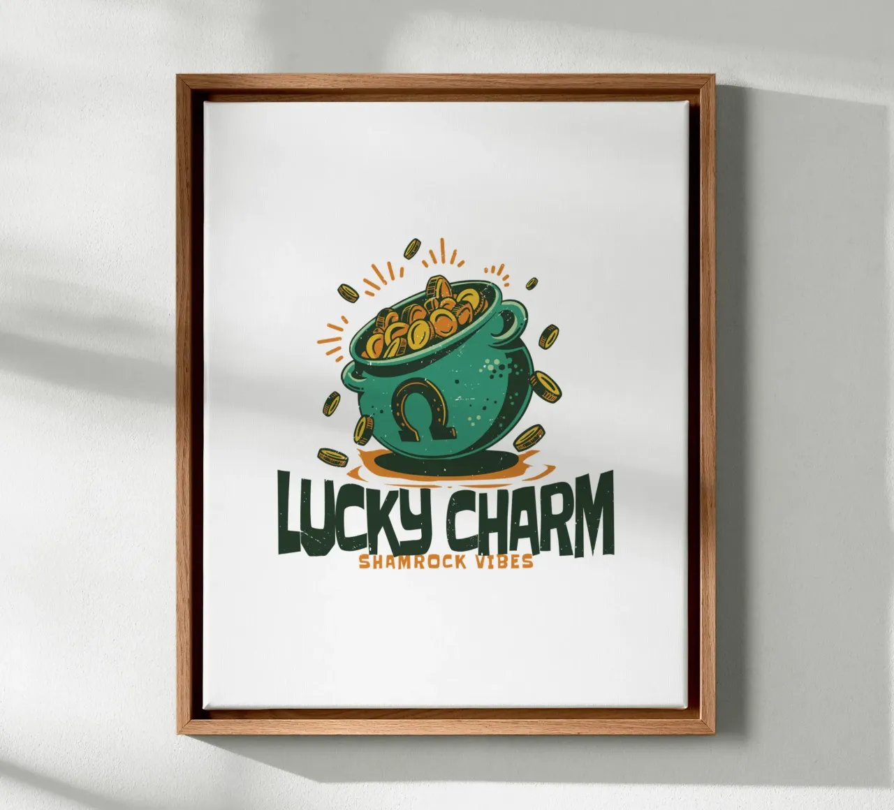 Goldtopf-Glück Leinwand mit Schattenfugenrahmen von 🥝 KIWI STORE