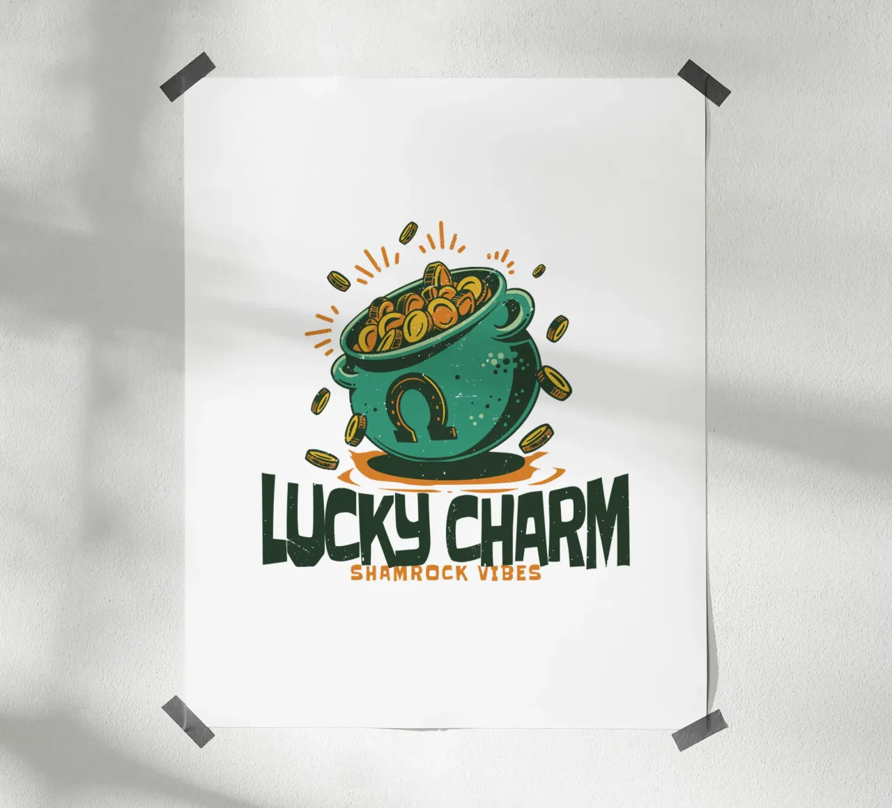 pentola d'oro della fortuna poster con telaio in legno da 🥝 KIWI STORE