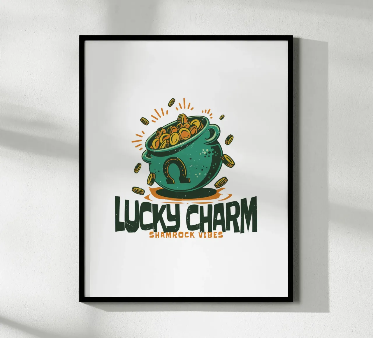 pentola d'oro della fortuna poster con telaio in legno da 🥝 KIWI STORE