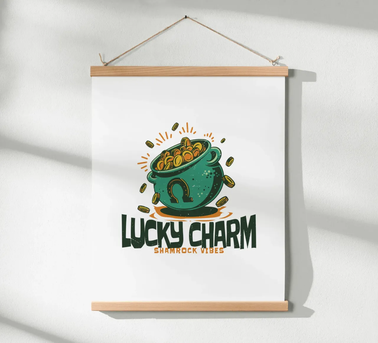 pentola d'oro della fortuna poster con telaio in legno da 🥝 KIWI STORE