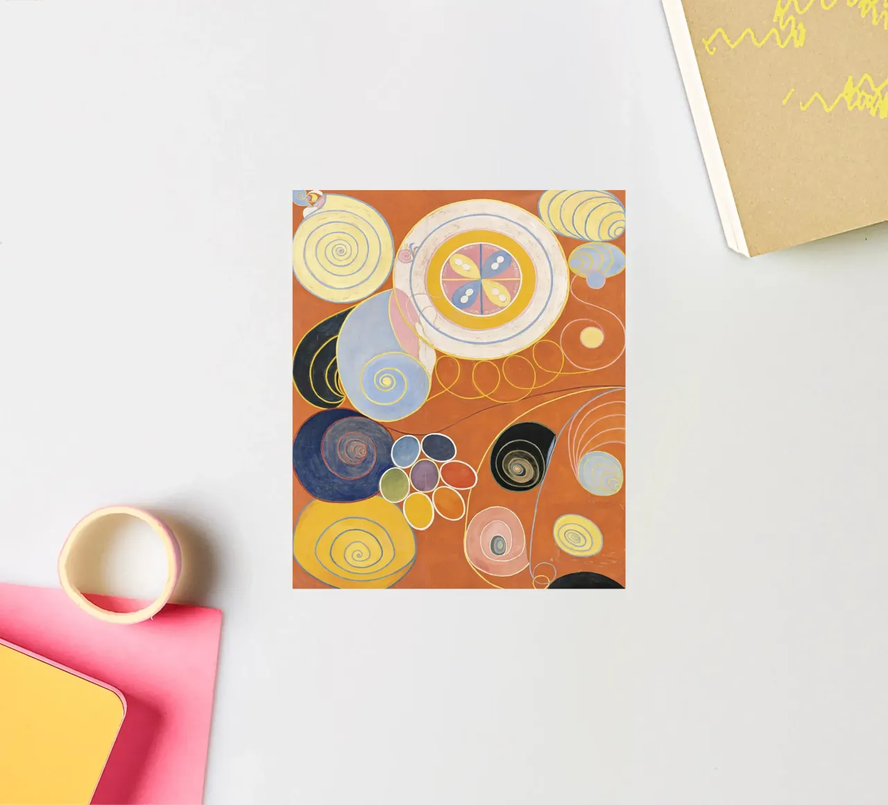 Hilma af Klint - Les dix plus grands, n° 03, Jeunesse, Groupe IV autocollant de William Store