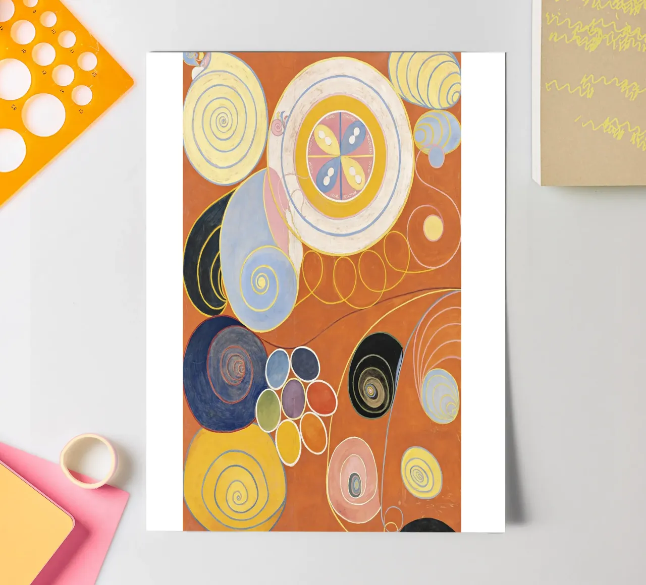 Hilma af Klint - Les dix plus grands, n° 03, Jeunesse, Groupe IV planche autocollant de William Store