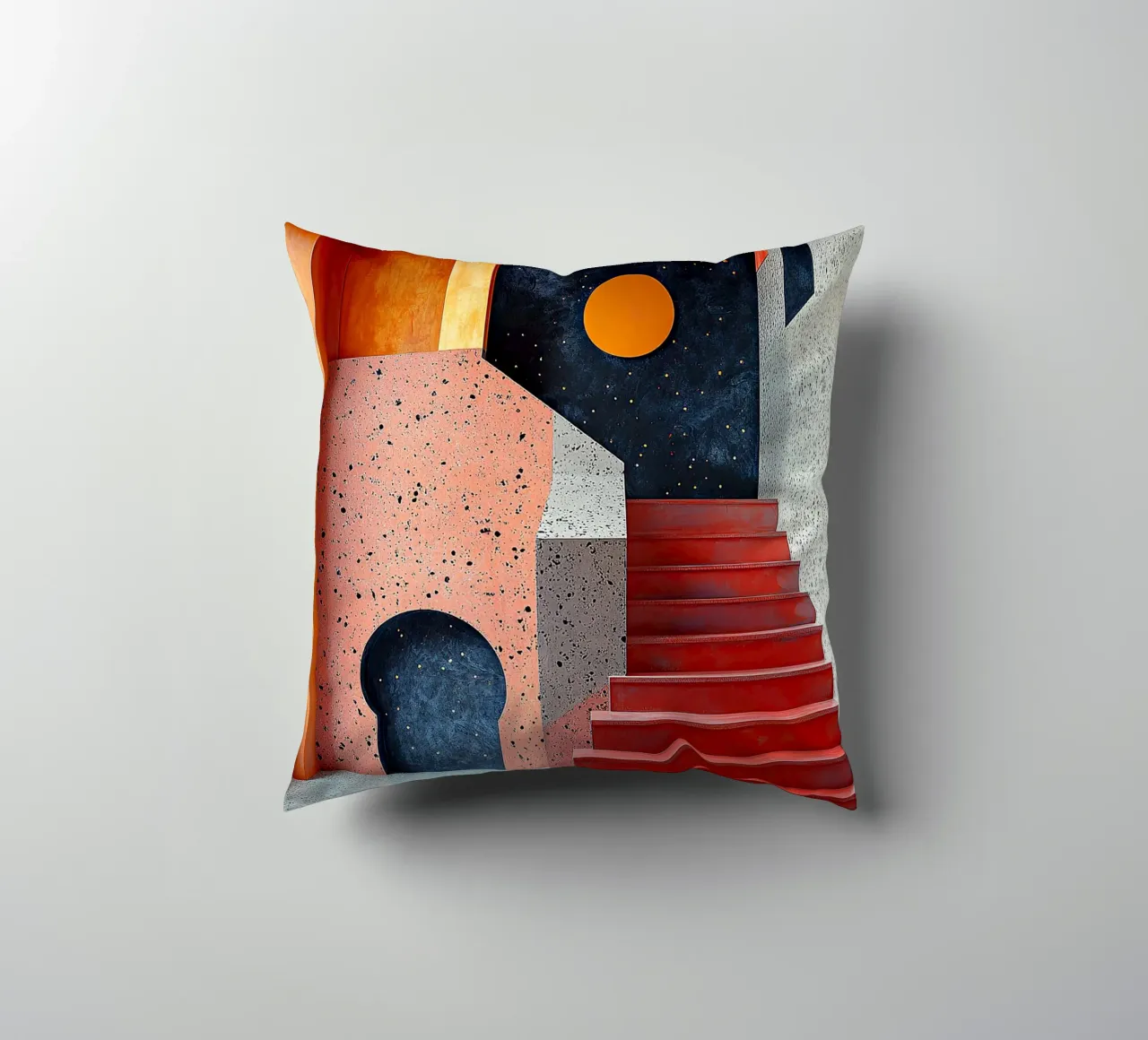 Surrealism Architecture Design Geometry decorative cushion by Nikis Art Studio