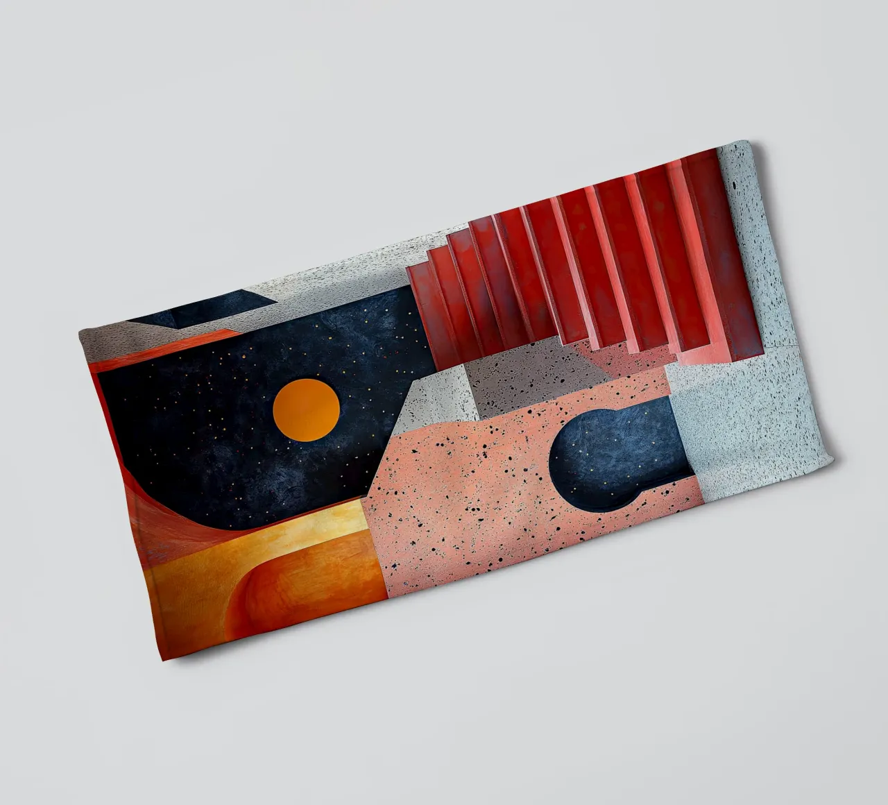 Surrealism Architecture Design Geometry towel by Nikis Art Studio