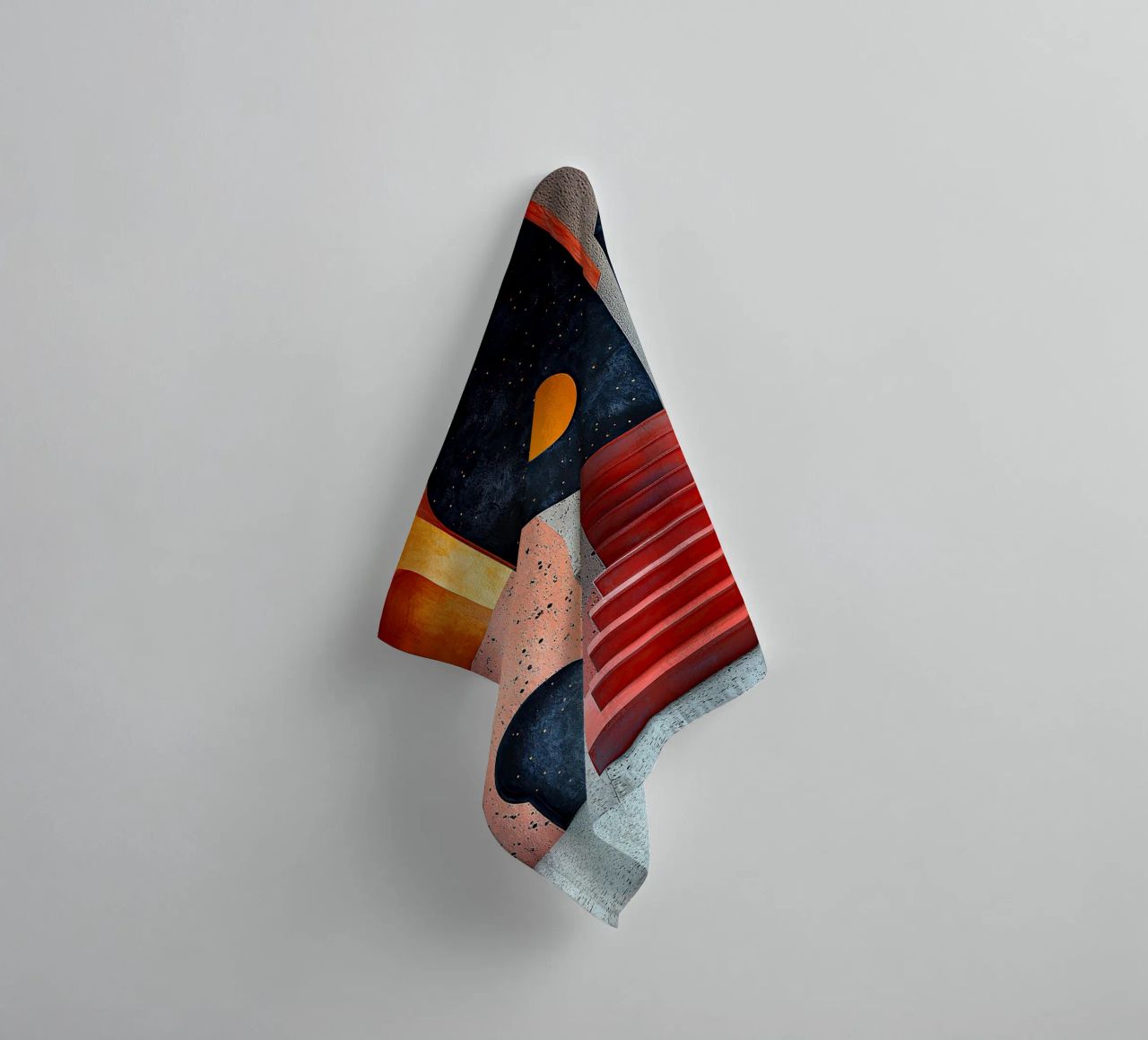 Surrealismus Architektur Design Geometrie Handtuch von Nikis Art Studio