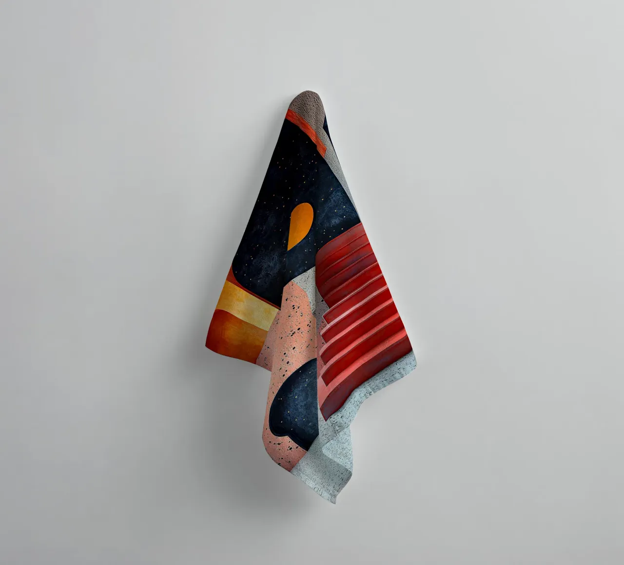 Surrealism Architecture Design Geometry towel by Nikis Art Studio